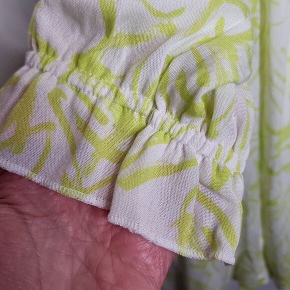 4X 26W Torrid Yellow Floral Empire Waist Gauze Skater Dress Lined Mini Stretch W - Picture 3 of 11